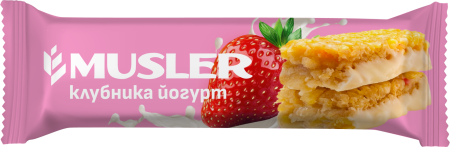 Батончик мюсли - Клубничный в йогуртовой глазури, MUSLER 30 г.
